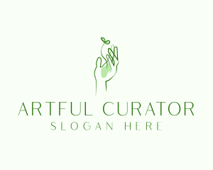 Plant Seedling Hand logo design