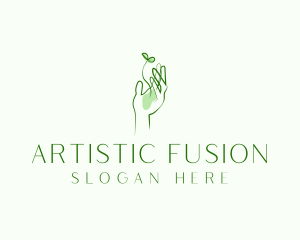 Plant Seedling Hand logo design