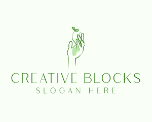 Plant Seedling Hand logo design