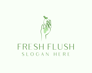 Plant Seedling Hand logo design