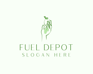 Plant Seedling Hand logo design