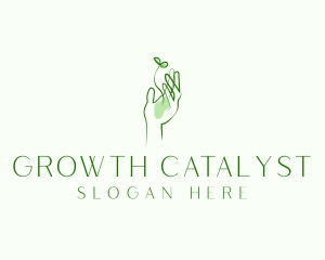 Plant Seedling Hand logo design