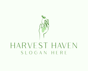 Plant Seedling Hand logo design