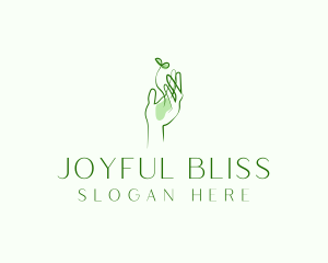 Plant Seedling Hand logo design