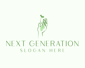 Plant Seedling Hand logo design