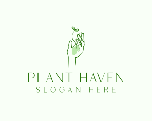 Plant Seedling Hand logo design