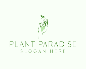 Plant Seedling Hand logo design