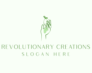 Plant Seedling Hand logo design