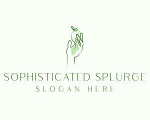 Plant Seedling Hand logo design