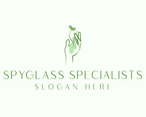 Plant Seedling Hand logo design