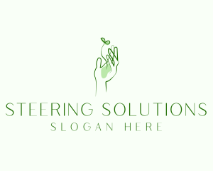 Plant Seedling Hand logo design