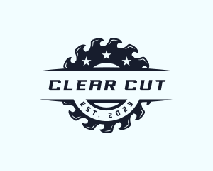 Saw Blade Woodcutter logo design