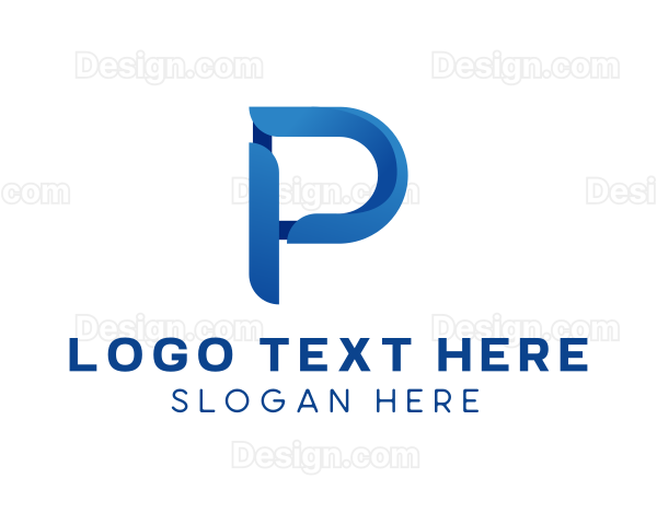 Gradient Modern Letter P Logo