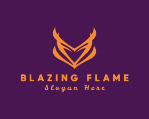 Elegant Flaming Heart  logo design