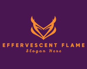 Elegant Flaming Heart  logo design