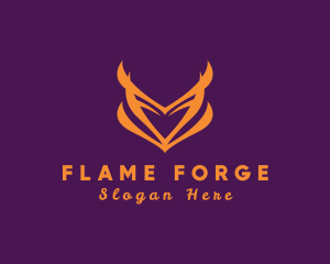 Elegant Flaming Heart  logo design