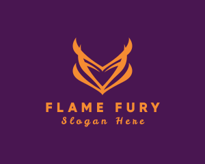 Elegant Flaming Heart  logo design