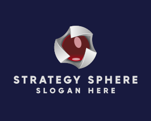 3D Futuristic Gaming Sphere logo