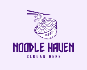 Chopstick Noodles Soup logo design