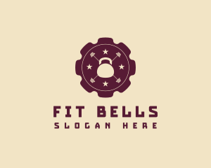 Fitness Kettlebell Badge logo design