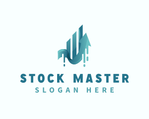 Stocks Arrow Graph logo design