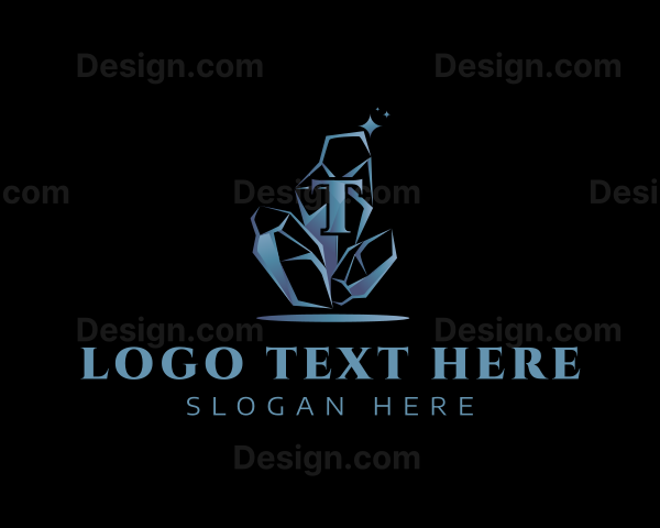 Gemstone Crystal Letter T Logo