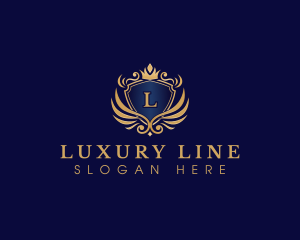 Crown Luxury Shield Wing logo design