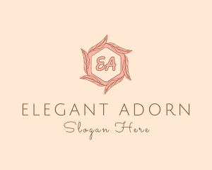 Elegant Leaf Salon Cosmetics logo design