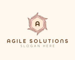 Elegant Leaf Salon Cosmetics logo design