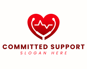 Stethoscope Heart Health logo design