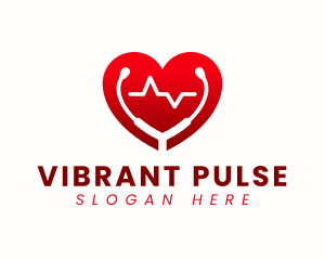 Stethoscope Heart Health logo design