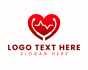 Cardiovascular - Stethoscope Heart Health logo design