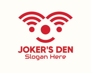 Red Internet Signal Clown logo design