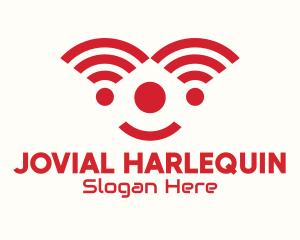 Red Internet Signal Clown logo design