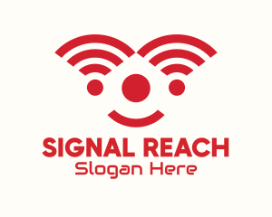 Red Internet Signal Clown logo design