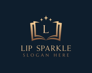 Book Sparkles Letter logo design