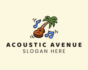 Palm Tree Guitar Music logo design