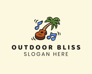 Palm Tree Guitar Music logo design