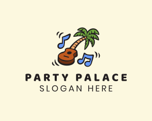 Palm Tree Guitar Music logo design