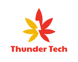 Thunder Cannabis Leaf logo design