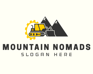 Gear Mountain Bulldozer logo design