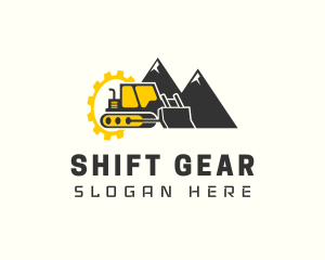 Gear Mountain Bulldozer logo design