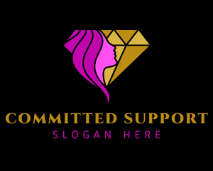 Diamond Beautiful Lady logo design