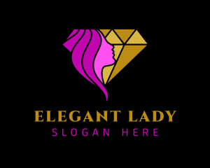 Diamond Beautiful Lady logo design