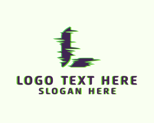 Modern Glitch Letter L Logo