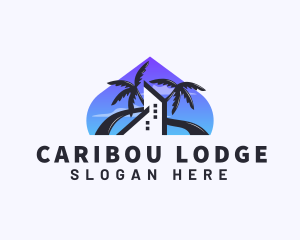 Hotel Resort Palm Tree logo design