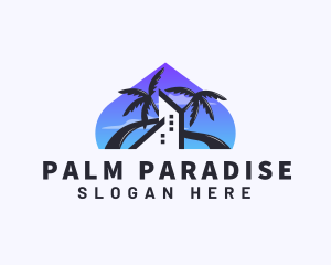 Hotel Resort Palm Tree logo design