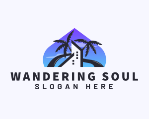 Hotel Resort Palm Tree logo design