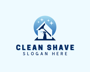 Cleaning Squeegee Spray Bottle logo design