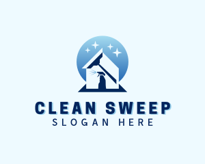 Cleaning Squeegee Spray Bottle logo design